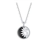 925 Sterling Silver Clear Shining Sun Pendant Silver Necklace For Women