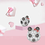 Animal Charms Animal Head Theme 925 Sterling Silver Panda Charms  Fits Bracelet  Women Men Girls Boys Gifts