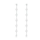 Long Chain Drop Earrings for girlfriend and mother  925 Sterling Silver Earrings Engagement Jewelry