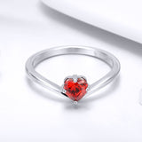 S925 sterling silver ring heart shape White Gold Plated cubic zirconia ring