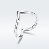 S925 sterling silver heart ring white gold plated zircon ring