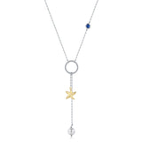 Cute Gold Color Seastar pendant with pearl Necklace