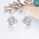 Love Knot Studs Earring Flower Shape Wedding Bride Jewelry Earrings