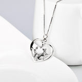 Double Dogs And Heart Shape 925 Sterling Silver Jewelry