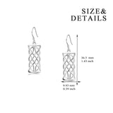 Rectangle Silver Wire Weave Earrings Design Jewelry For Beautiful Ladies