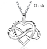 Sterling Silver Infinite Love Pendant Necklace Heart Style Fashion Jewelry