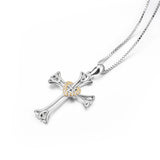 Religious Jewelry Necklace Cubic Zirconia Heart Eternal Celtic Knot Cross