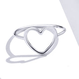 S925 Sterling Silver Vintage Oxidized Ring Heart Shaped Ring