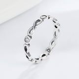 S925 sterling silver infinite blessing ring oxidized zircon ring