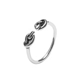 925 Sterling Silver Jewelry Fashion Wild Heart Knot Ring Female Hipster Knot Opening