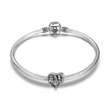 Sterling Silver Love Heart Music Elements Charm For Bracelet and Necklace