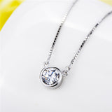 Box Chain Geometric Zircon Necklace Silver S925 Stamped Necklace