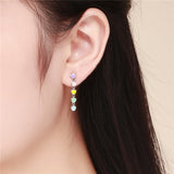 925 Sterling silver Heart  Rainbow Color Stud Earrings