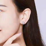 925 Sterling Silver Flower Stud Earring for Women