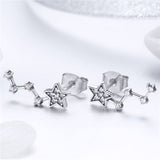 925 Sterling Silver Zircon Star Stud Earrings