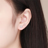 925 Sterling Silver Zircon Star Stud Earrings