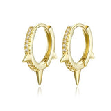 925 Sterling Silver Hoop Earrings with Cubic Zirconia Gold Plated Hypoallergenic Earrings