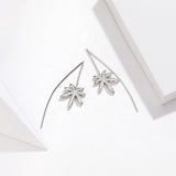 925 Sterling Silver Tropical Leaves ear line Crawlers Earrings