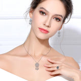 925 Sterling Silver Dream Catcher  Drop Earrings Jewelry Set For Women