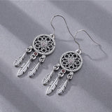 925 Sterling Silver Dream Catcher  Drop Earrings Jewelry Set For Women