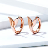 925 Sterling Silver Rose Gold Plated Dolphoin Tail  Stud Earrings For Women