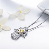 925 Sterling Silver Guardian Angel Necklace For Girls