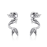 Silver Mermaid Earrings  Stud Earrings