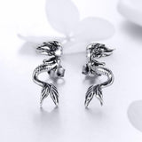 925 Sterling Silver Mermaid Earrings  Stud Earrings With High Quality