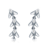 Silver Plane Stud Earrings  