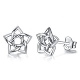 925 Sterling Silver Accessories  Knot Stud Earrings Jewelry Set For Women