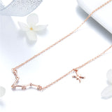 925 Sterling Silver  Pisces Rose Gold Plated Pendant Necklace