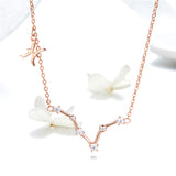 925 Sterling Silver  Pisces Rose Gold Plated Pendant Necklace