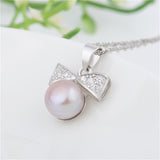 Butterfly Bow Knot Pendant Mounting Zirconia Crystal Pendant