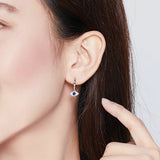 925 Sterling Silver Jewelry Blue Eye Drop Earrings for Women Wedding Statement Protection Fashion Jewelry