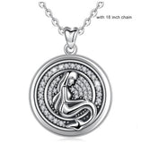 925 Sterling Silver Mermaid Pendant Necklace with Clear Crystal CZ locket necklace that holds pictures DIY Jewelry