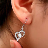 S925 Sterling Silver Korean Temperament Versatile Love Micro-Set Earrings Jewelry Cross-Border Exclusive