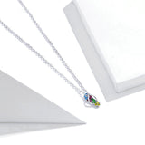 Summer Beach Flip Flop Pendant Necklace for Women 925 Sterling Silver Colorful CZ Jewelry Vacation Accessories
