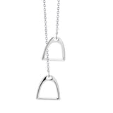 S925 Sterling Silver Double Ring Simple Buckle Necklace