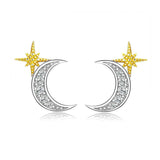 Moon and Stars Stud Earrings