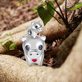 Animal Charm Bead Sterling Silver Pig Charm Bead Fit Bracelet Jewelry Gift for Women Mens