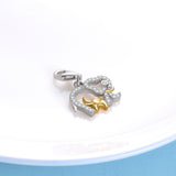 925 Sterling Silver Two-Color Size Elephant Accessories Korean Fashion Cute Animal Pendant Accessories