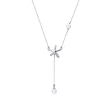 Silver Starfish Pendant Necklace Pearl Star Y Jewellery