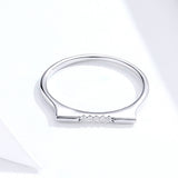 S925 Sterling Silver U-shaped Ring White Gold Plated Cubic Zirconia Ring