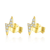 Wholesale Small Order Latest Designs Classic Lightning Stud Earrings Gold Plating