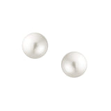 Fashion Bridal Simple Pure White Simulated Pearl Ball Stud Earrings For Women For Teen Sterling Silver