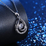S925 Sterling Silver Personality Micro-Inlaid Double-Decker Drop-Shaped Smart Pendant Necklace Female Beating Heart