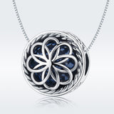 S925 Sterling Silver Oxidized Flower Charms