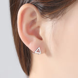 Triangle Huggie Earrings Wholesale 925 Sterling Silver Elegant Hoop Earrings Jewelry
