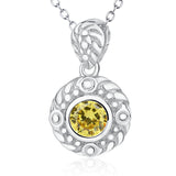 Single Gemstone Crystal Pendant Necklace Silver 925 Necklace For Women and Girls Jewelry