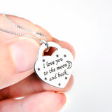 I Love You ToThe Moon And  Back Necklace Fashion Customed 925 Sterling Silver Necklace For Woman
